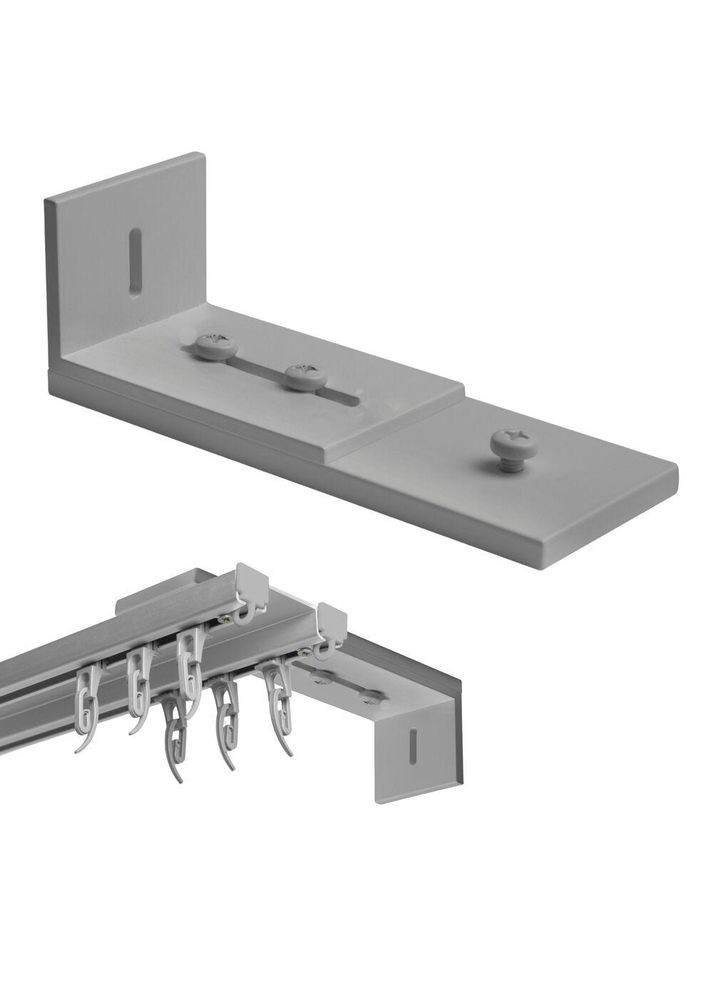 Кронштейн настенный раздвижной к потолочному карнизу усиленный 16-20 см серый IDEIA (300229132)
