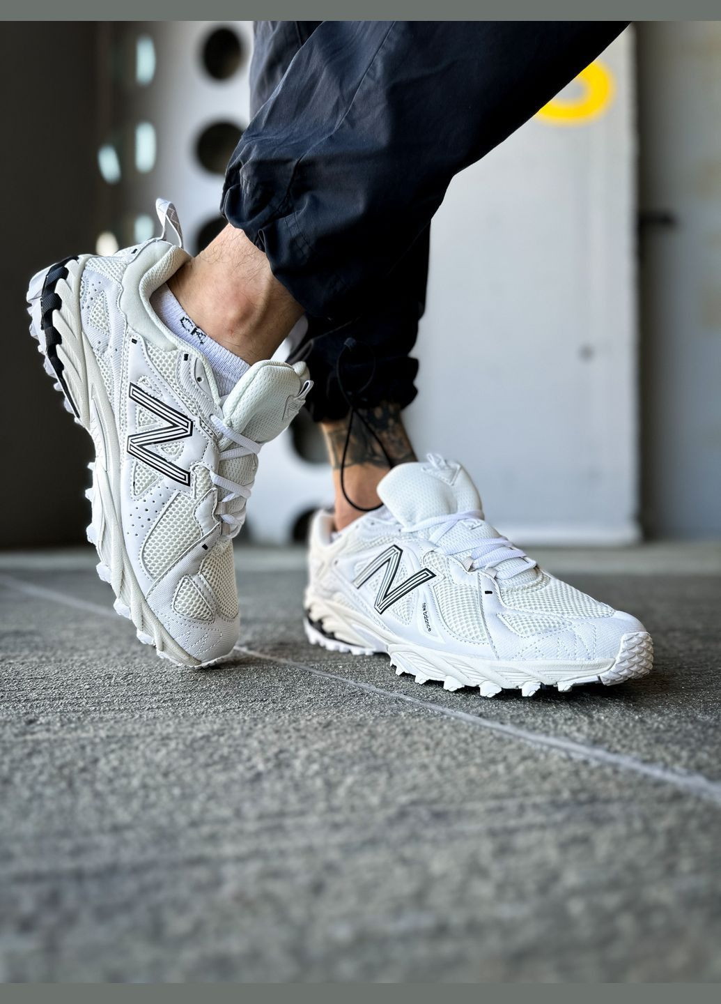 Кремові Осінні кросівки чоловічі new balance 610 nimbus cloud white black ml610tba No Brand