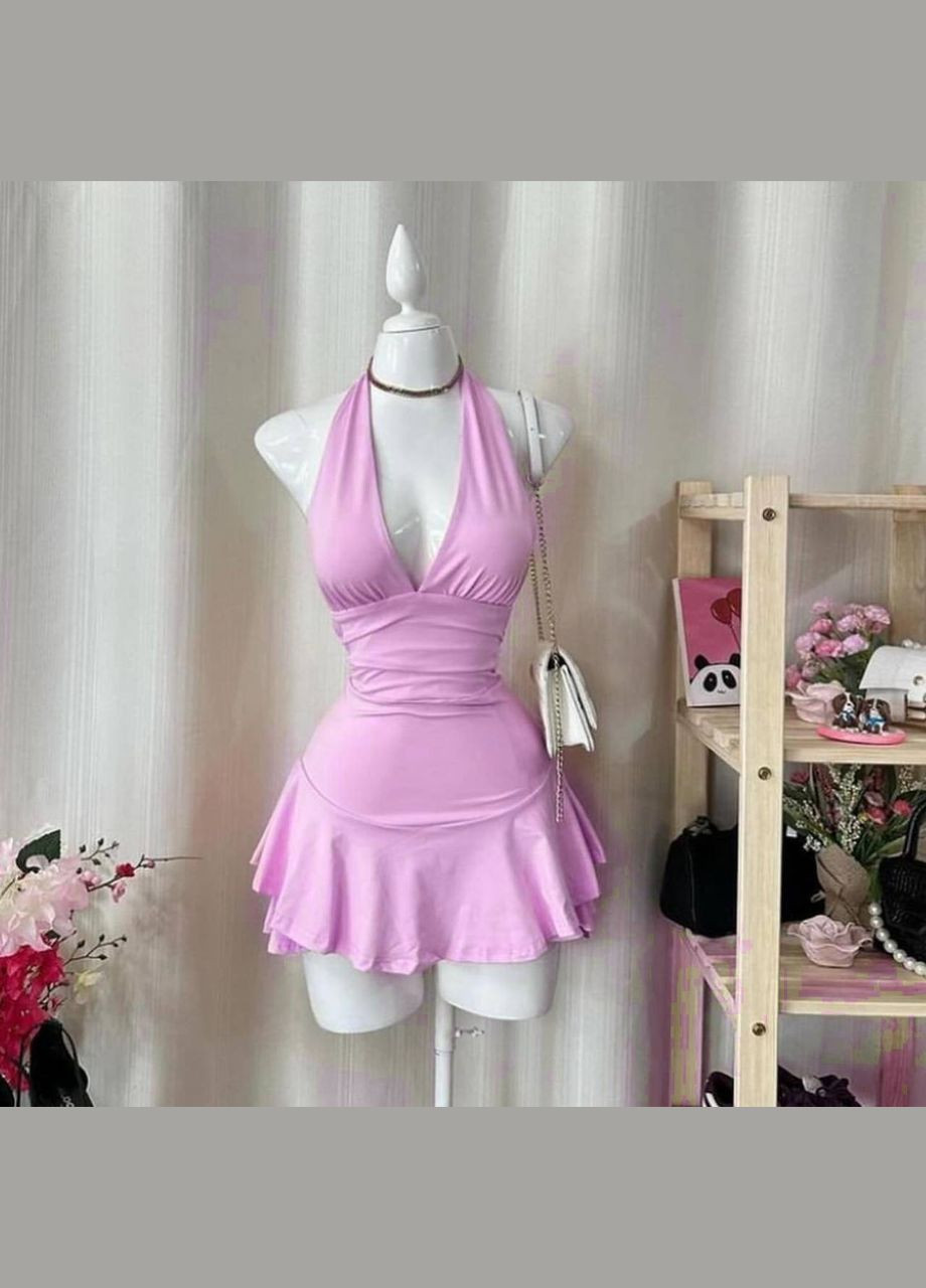 Розовое праздничный, вечернее женское платье-комбинезон Avanti однотонное