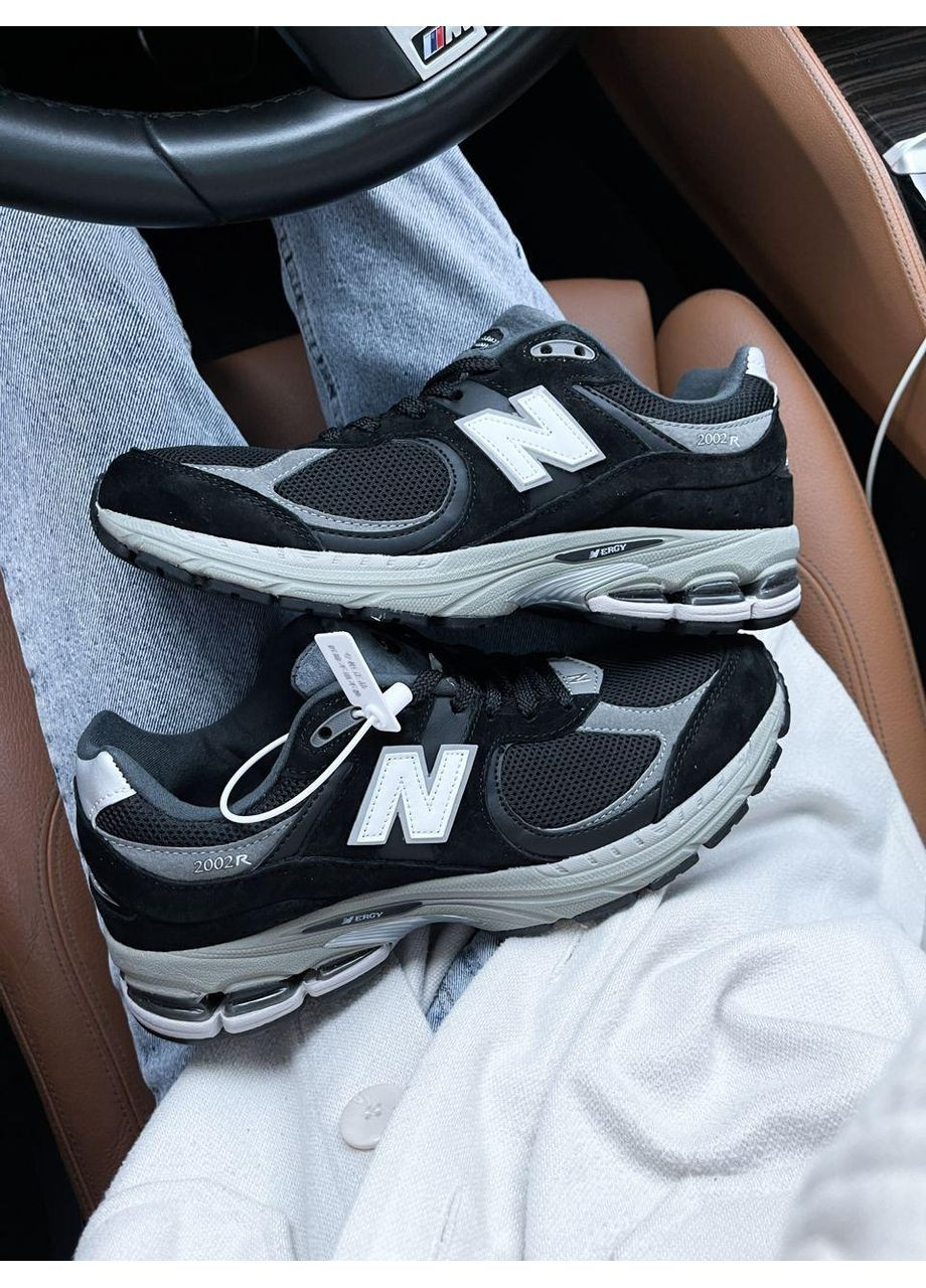 Чорні Осінні кросівки чоловічі new balance 2002r black white нью беланс 2002r No Brand