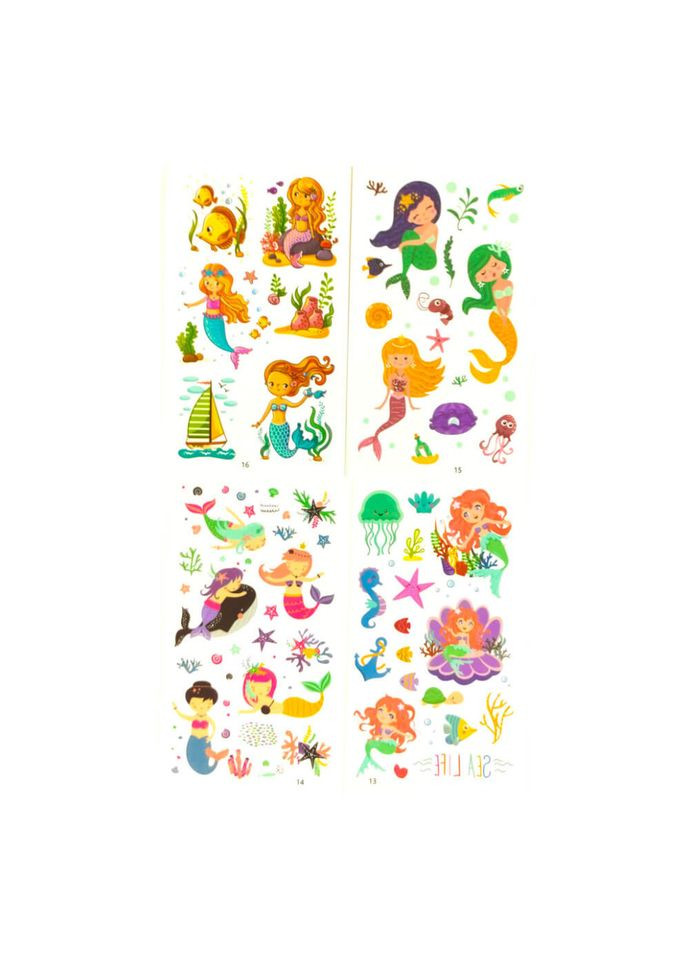 Набір дитячих тимчасових тату «Русалки» tattoo-kids-mini-set-mermaids Fresh Tattoo (316609743)