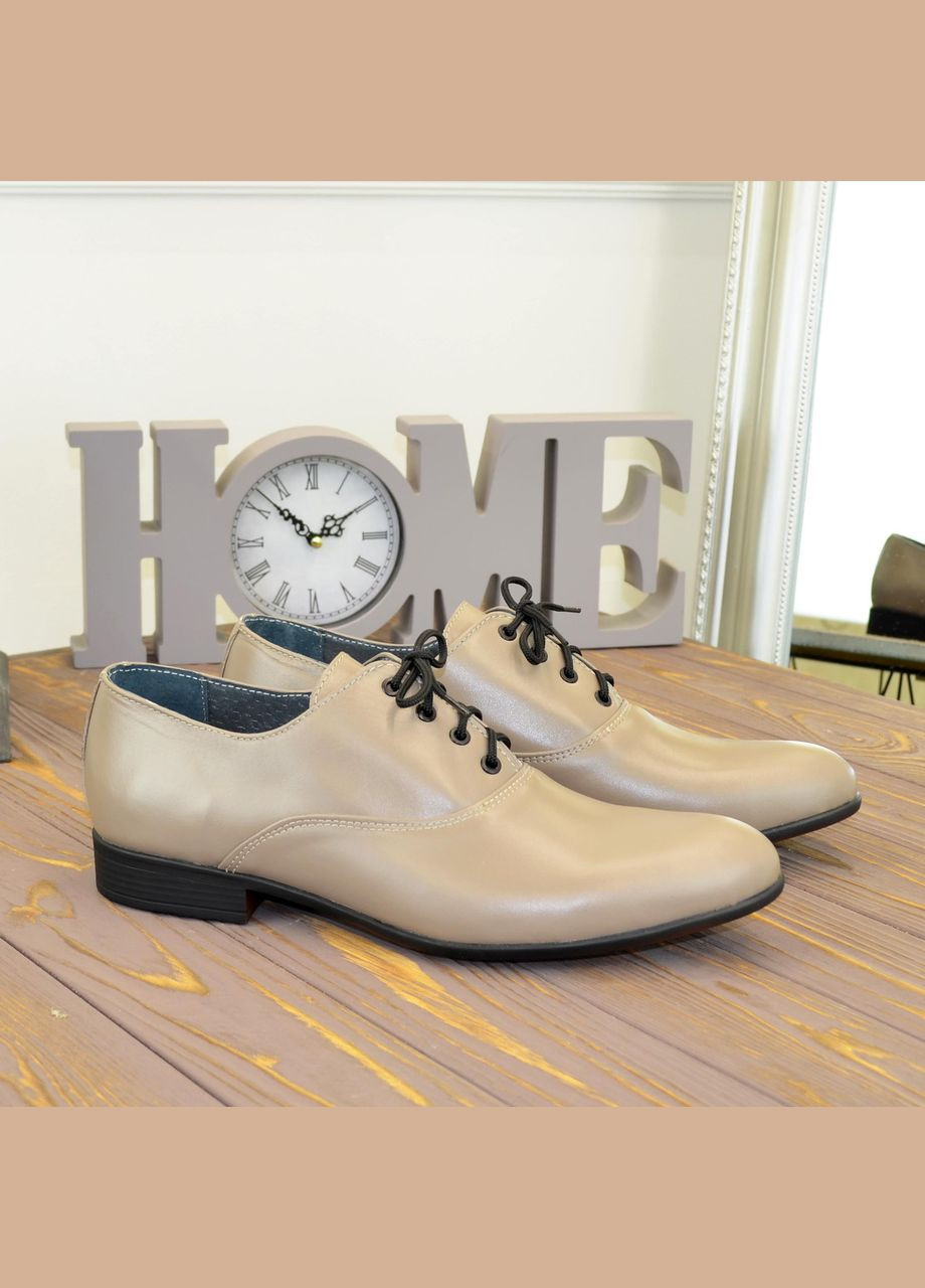 Туфлі чоловічі шкіряні на шнурівці. Колір візон. 43 розмір Vasha para (303931711)