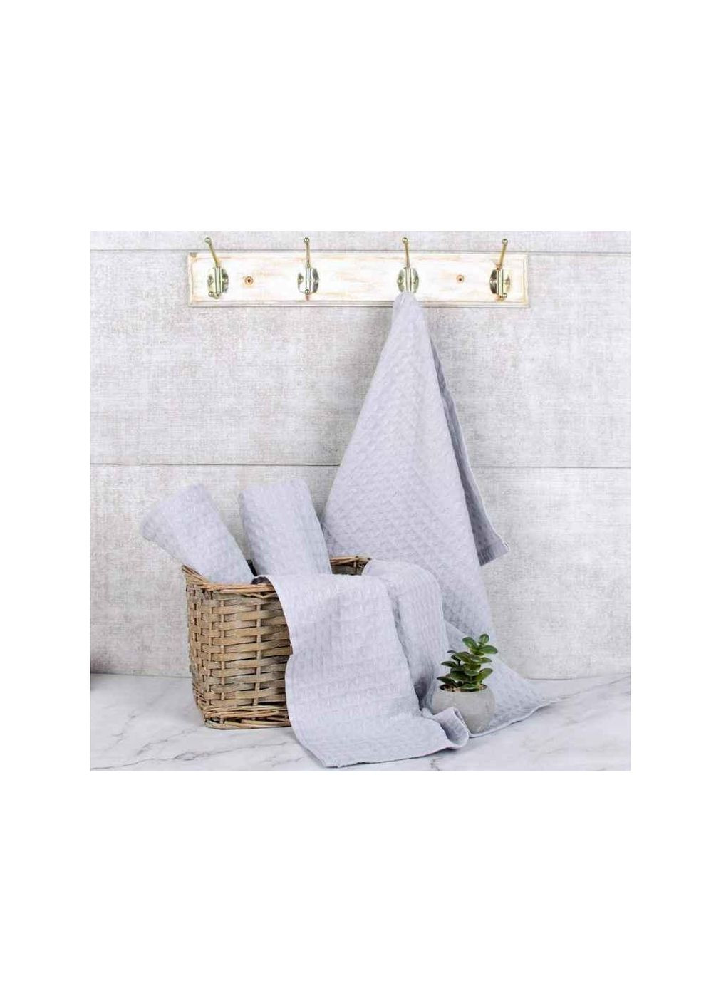 Рушник 40*60 сірий вафельний (без бордюра) ТМ AISHA Aisha Home Textile комбінований