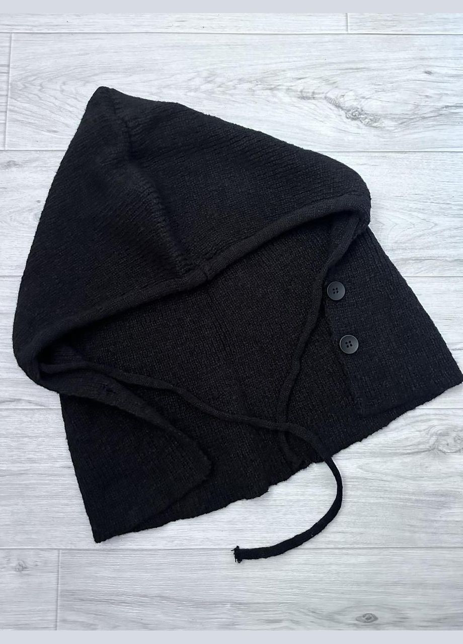Шапка-капор в'язана One Size 55-58 Чорний (5010) No Brand (358052718)