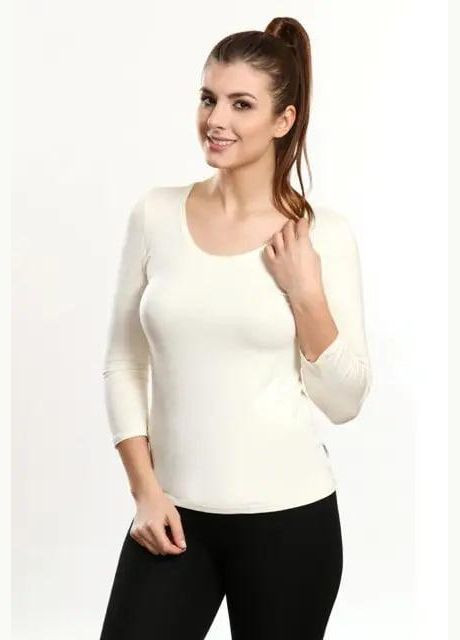 Молочная футболка женская экри вискозная рукав 3/4 gloria от польша виолана Violana