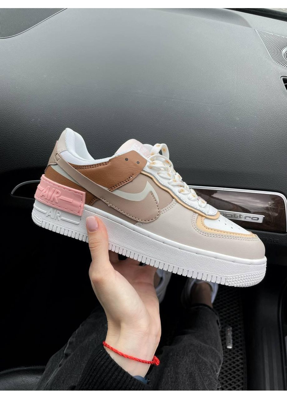 КРОСІВКИ ЖІНОЧІ NIKE AIR FORCE 1 SHADOW BROWN НАЙК АІР ФОРС 1 ПРЕМІУМ No Brand білі демісезони (368855940)