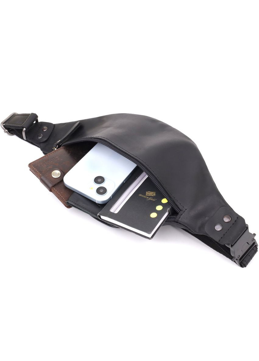 Мужская бананка из натуральной винтажной кожи 23129 Shvigel (366880592)