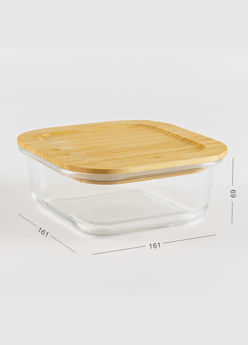 Емкость для хранения MY HOME квадратная с крышкой 0.8 л (KP-60 M T/WOOD) MVM (301003257)