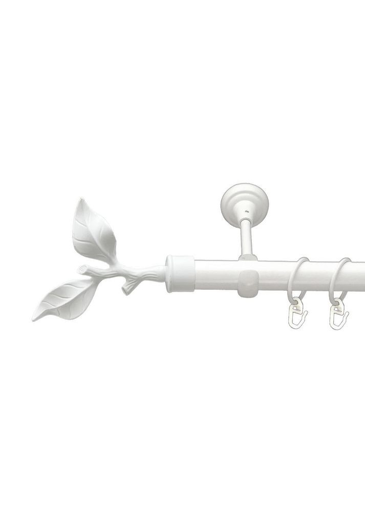 Карниз Листок Розы металлический однорядный открытый гладкая труба Арктис 25 мм 240 см (00-00021147) ORVIT (300689770)