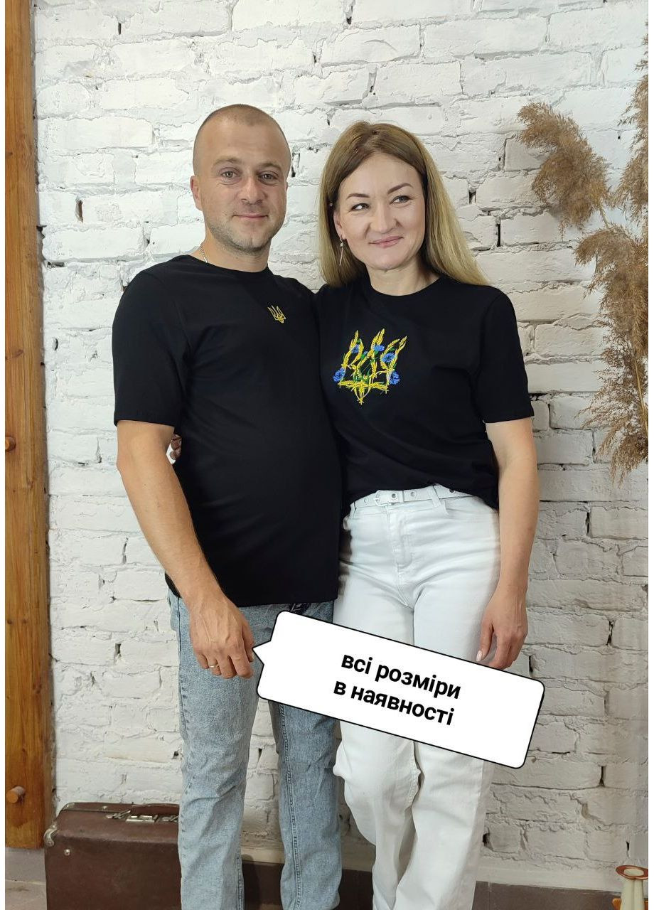 Чорна чоловіче вишита футболка НоКо