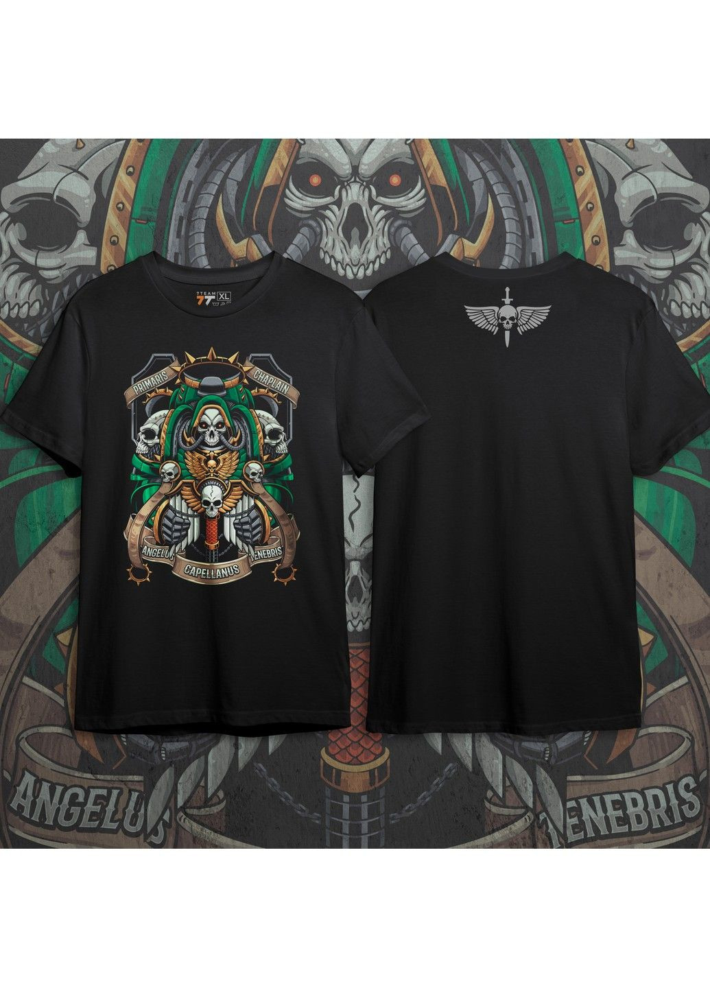 Чорна футболка з принтом warhammer 40k - capellanus No Brand