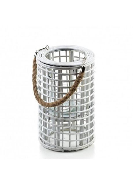 Свічник-ліхтар із ручкою LUCIE WHITE H-30 см 35621 Flora (311570135)