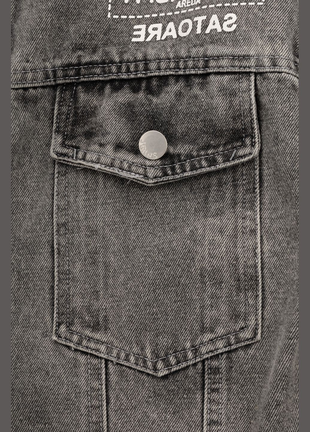 Серая демисезонная куртка джинсовая No Brand