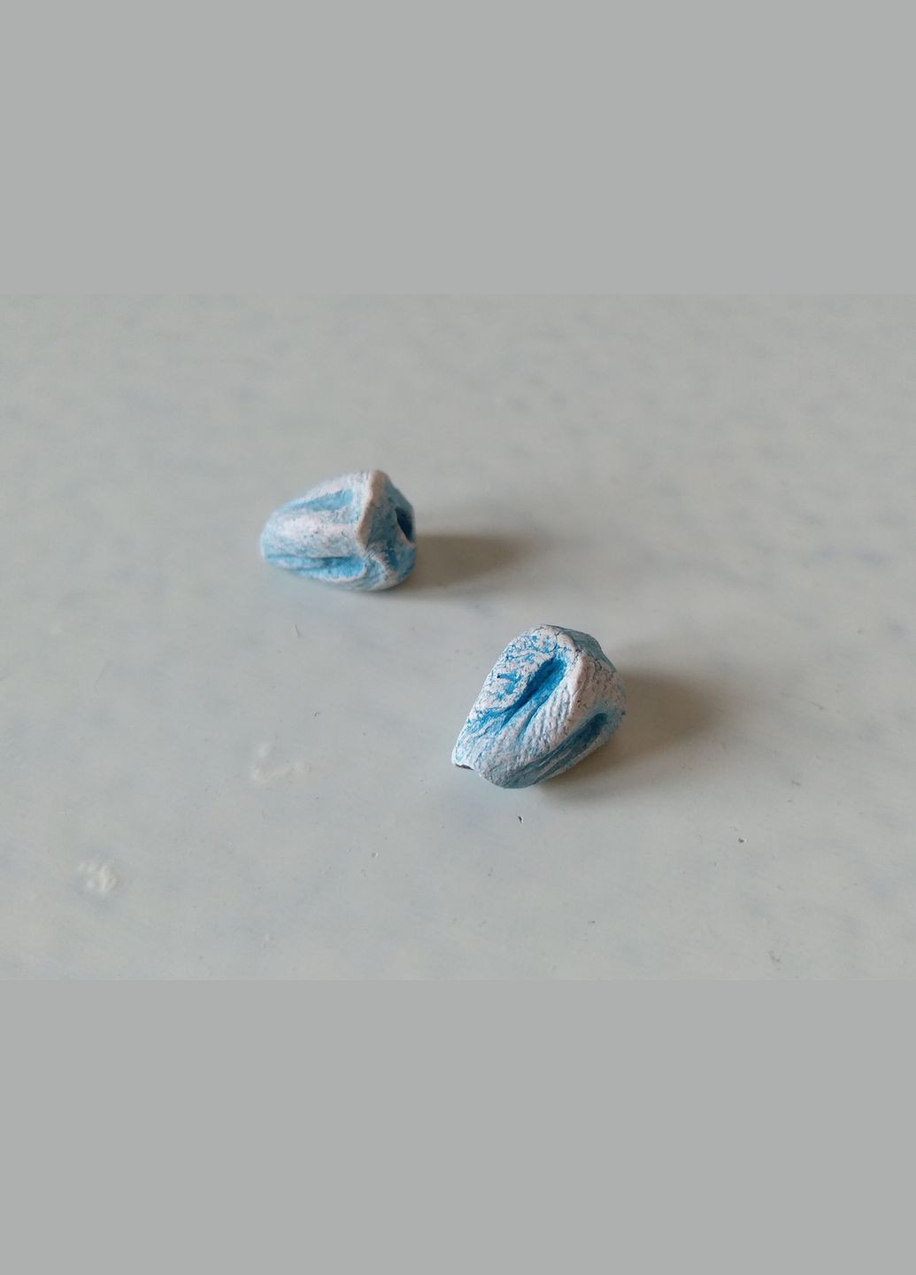 Керамические бусины ручной работы "Весенний Бутон №6" (голубые) 2шт. Коти&Ангели (301532997)