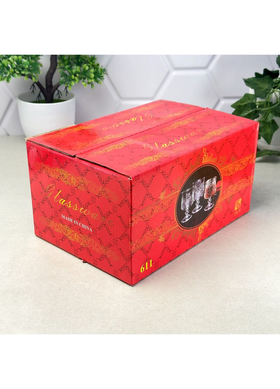 Бокали Enigma скляні 200 мл на ніжці 6 шт No Brand (361251252)