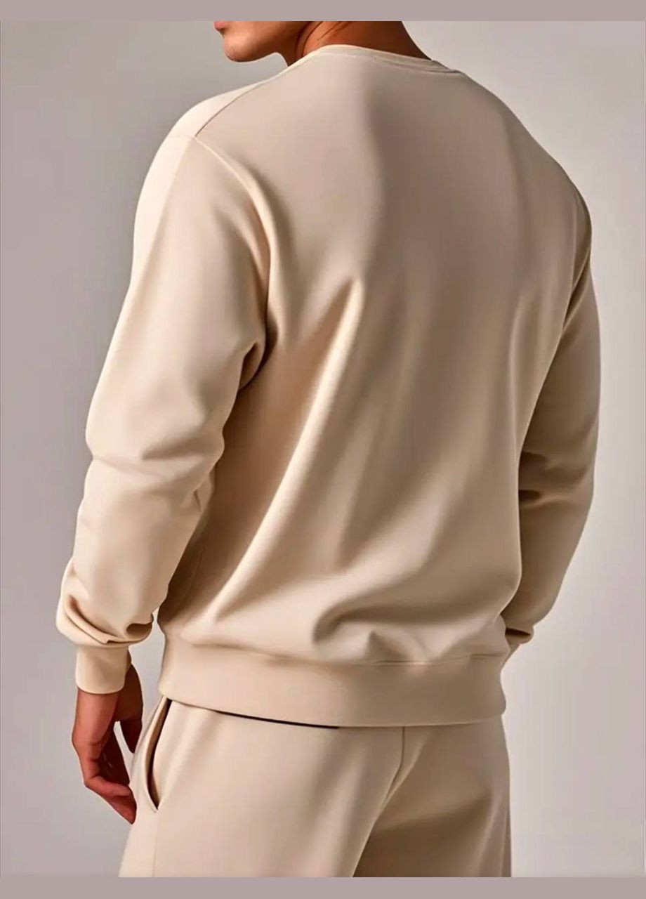 Бежевий демісезонний костюм двонитка стильний якісний No Brand