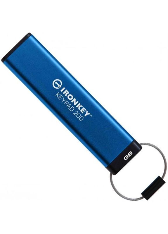 Флешнакопитель USB3.2 32GB IronKey Keypad 200 Type-A Blue (IKKP200/32GB) Kingston (314747325)