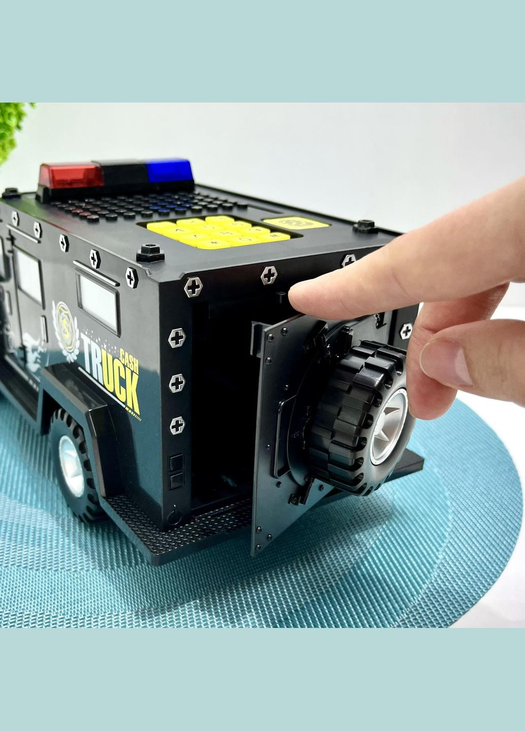 Сейф-копилка Машина полицейская 3в1 с кодовым замком 30см Черная (DSM-6672) No Brand (305404681)