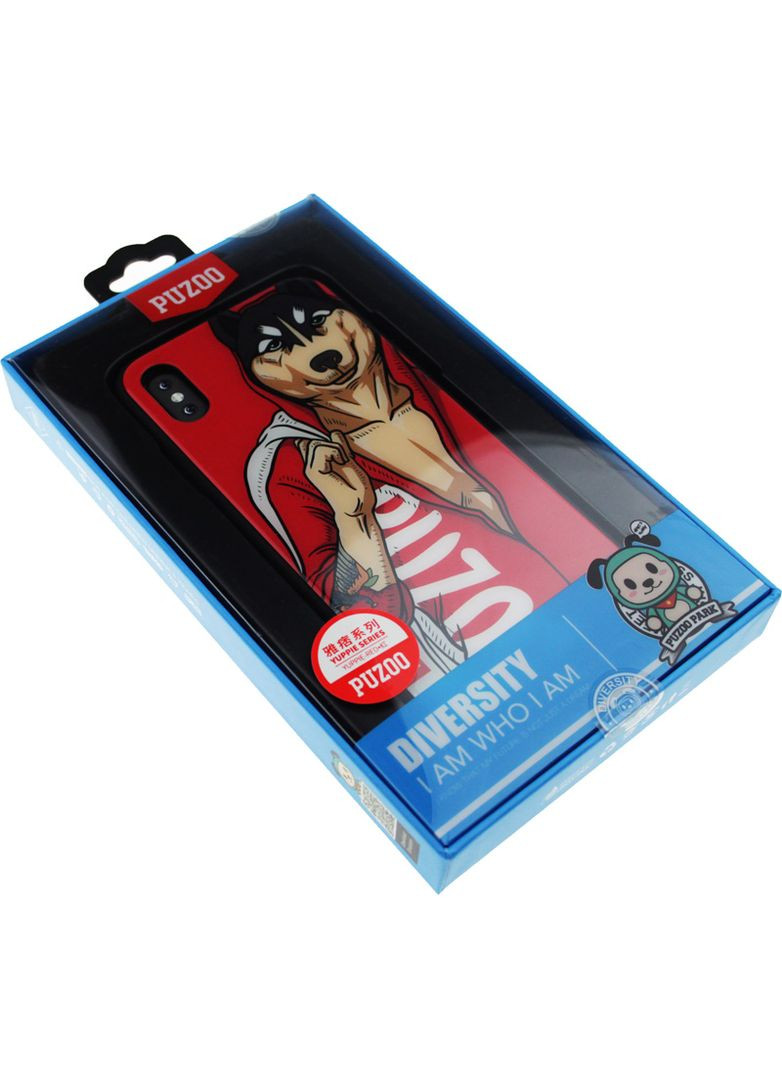 Чехол-накладка Glass Printing with TPU Yuppie iPhone X Red Du PUZOO (301507783)