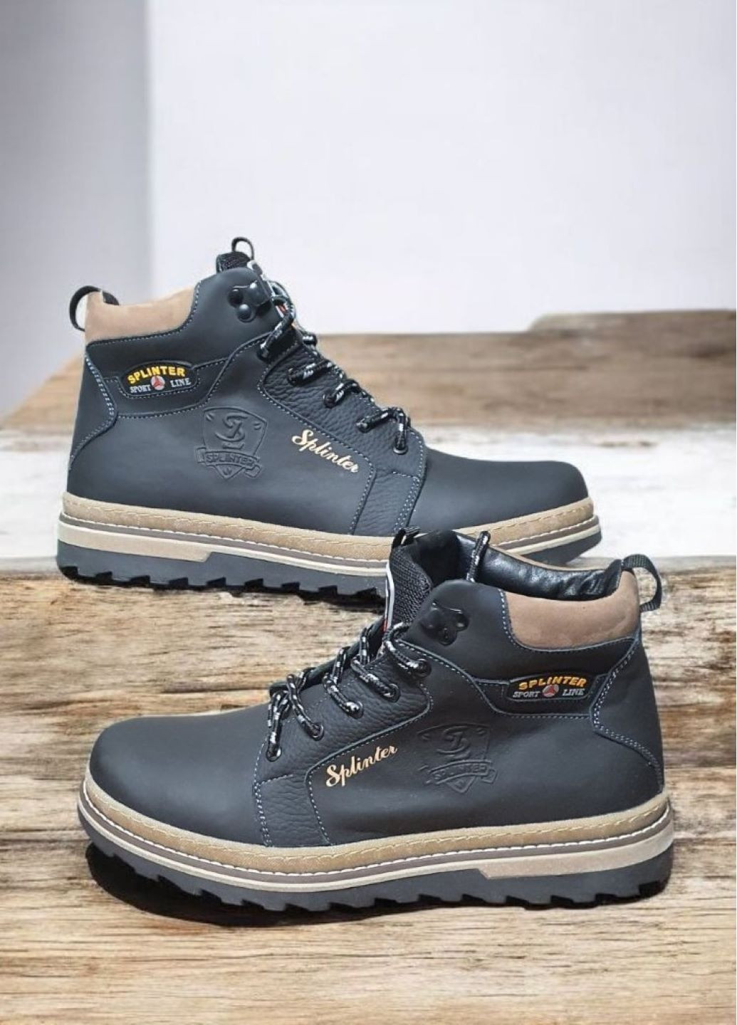 Черные зимние ботинки зимние No Brand