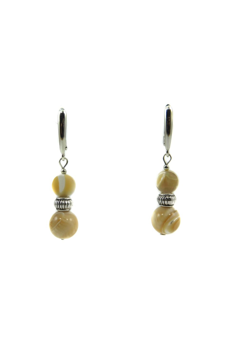 Эксклюзивные серьги "Катя" Перламутр, шайба Fursa fashion (315591689)