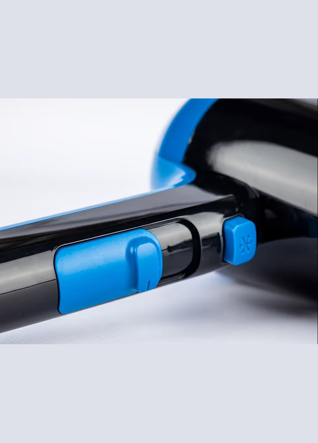 Потужний компактний фен для сушіння волосся GHD-580 2 режима 2100Вт Чорно-синій Grunhelm (297331007)