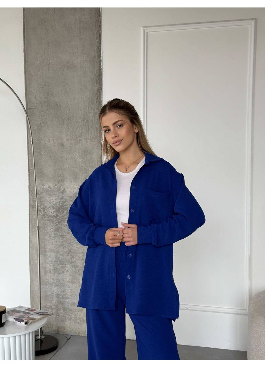 Костюм в свободном стиле рубашка и брюки американская креп жатка Україна (351486555)