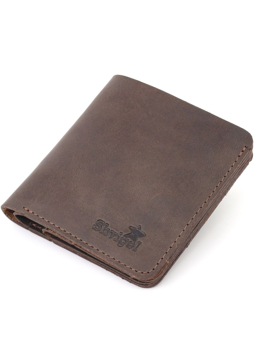 Кожаное портмоне для документов мужское 16601 Коричневый Shvigel (306881845)