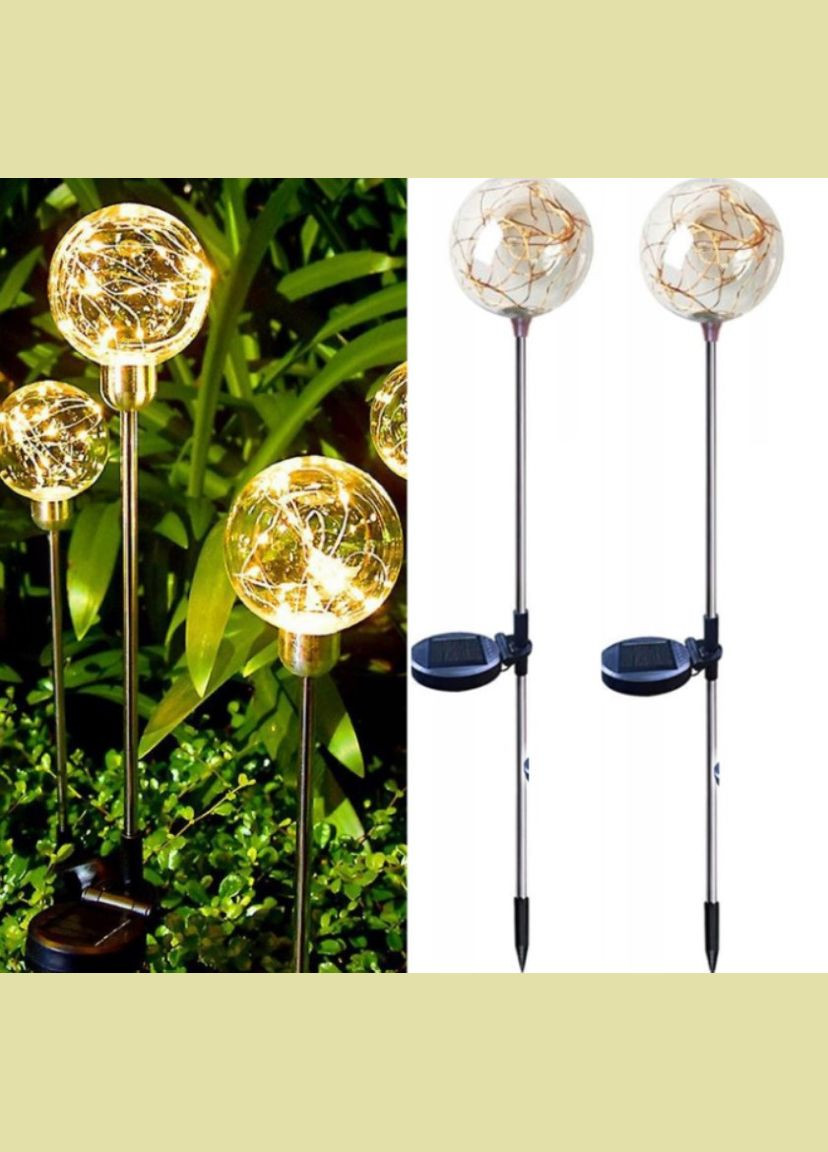 Вуличний садовий ліхтар Світлодіодна Куля на сонячній батареї 70см 1шт. ТЕПЛИЙ БІЛИЙ Po Fanu (325483967)