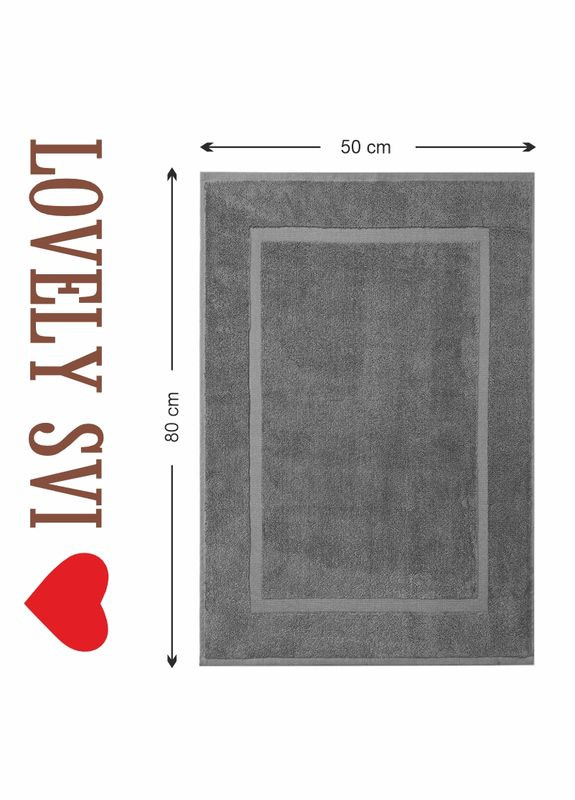 Lovely Svi полотенца для ног – хлопок/махра – 50 x 80 см – серый однотонный серый производство - Китай