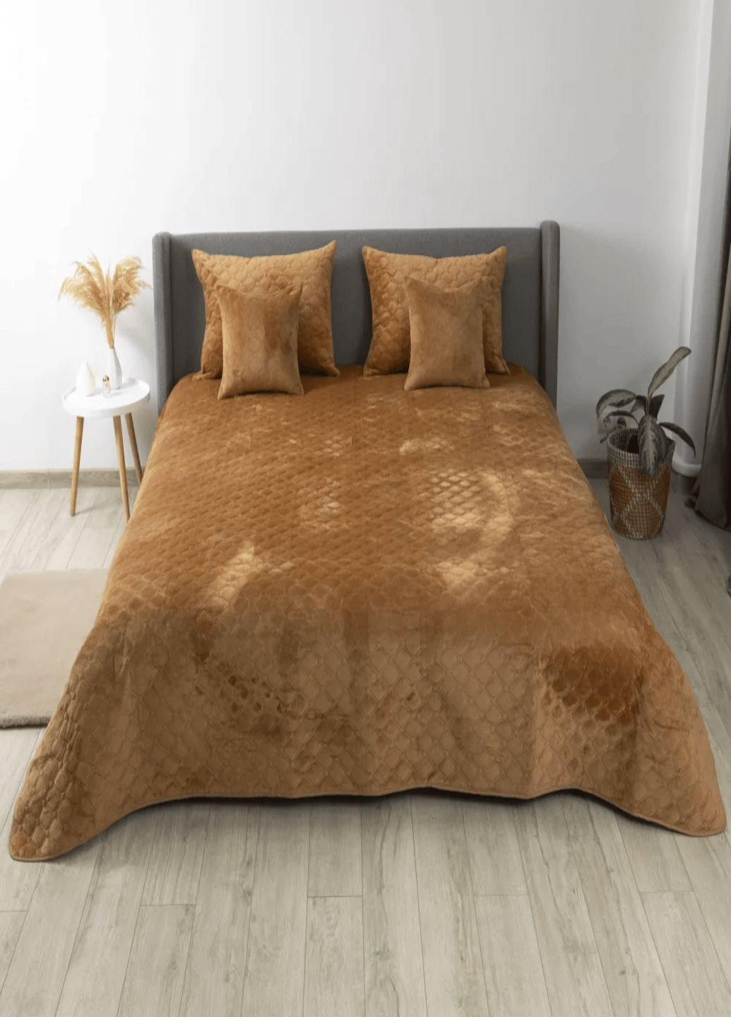 Покривало . Покривало 150х210 см. Покривало Велюр колір кавовий. ТЕП Покривало (322169677)
