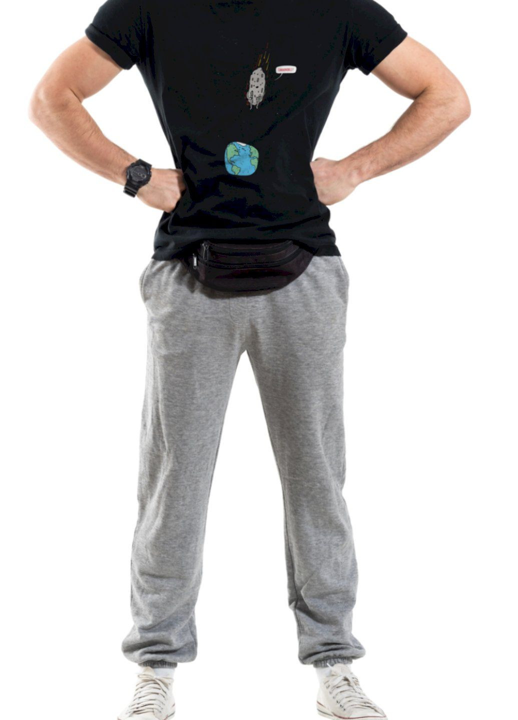 Черная футболка мужская черная "cannonball" Trace of Space