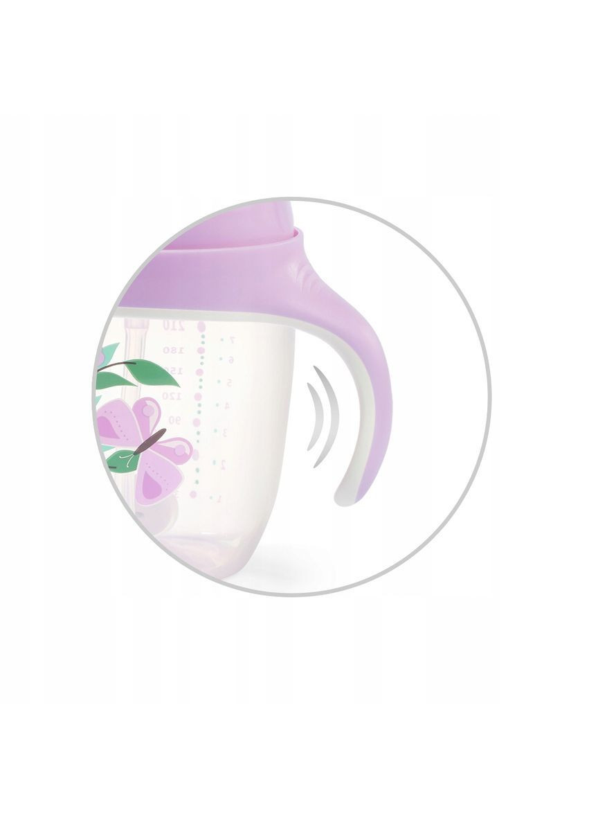 Поилка-непроливайка с отягощенной соломкой и герметичной крышкой Цветочки, 6+, 240 мл () BabyOno 1464/05 (369111552)
