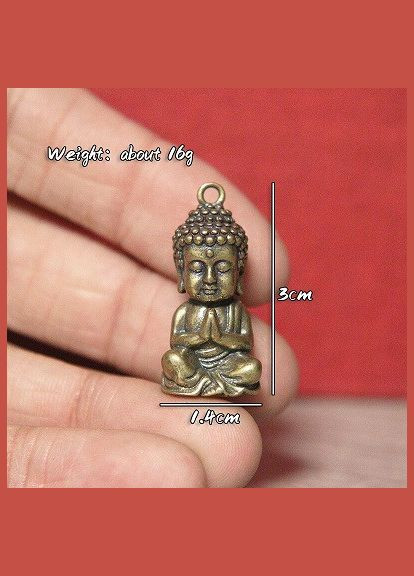 Винтажный ретро медный латунный брелок статуэтка ребенка Будды для ключей авто мото ключей сигнализации No Brand (292319803)