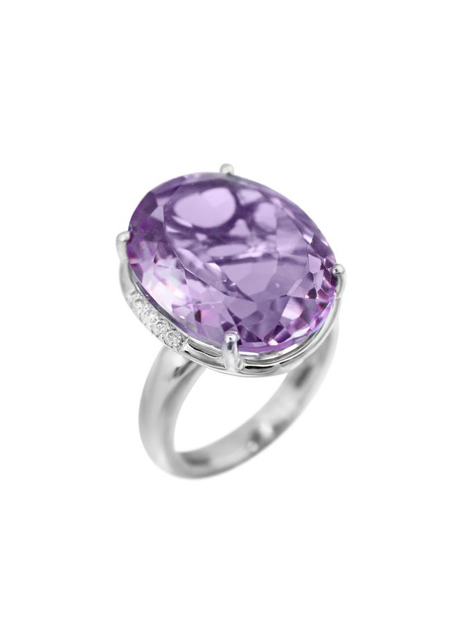 Кольцо с бриллиантами и аметистом в белом золоте 1-248 572 Zarina (333834228)