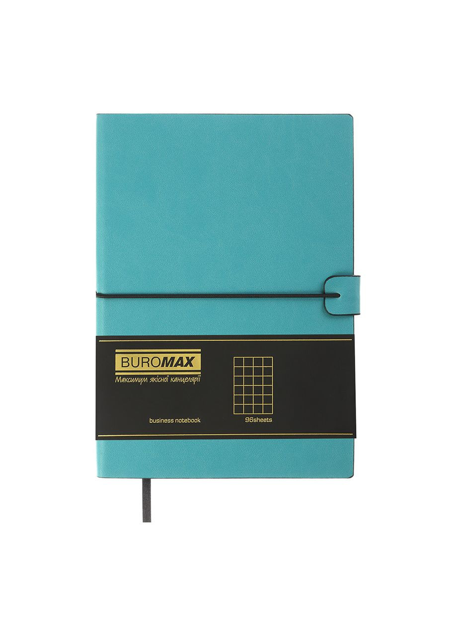 Блокнот А5 96 арк. Travel еко шкіра клітинка бірюзовий Buromax (314933861)