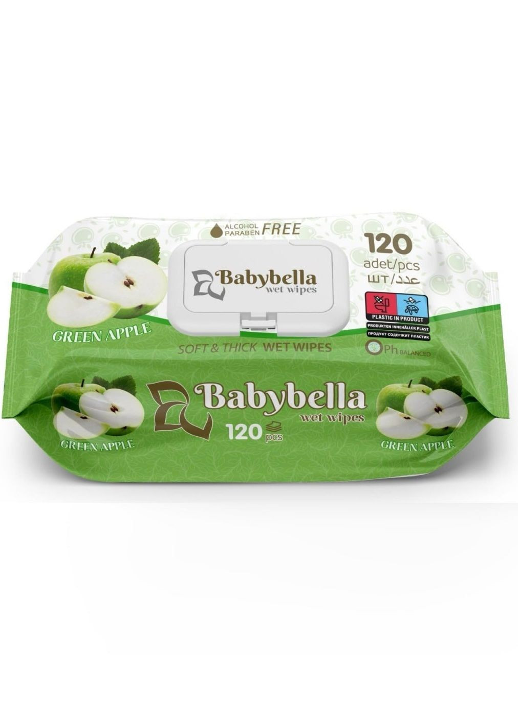 Вологі серветки Baby Bella Apple 120шт No Brand (336382529)