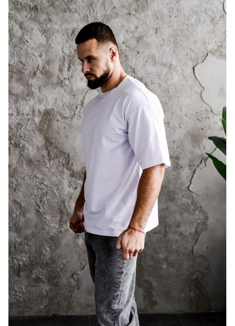 Комбинированная футболка с дтф принтом оверсайз мужская No Brand