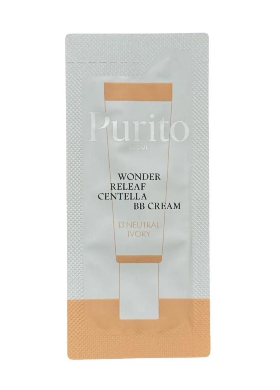 Пробник ВВ крем с экстрактом центели Seoul Wonder Releaf Centella BB Cream тон 13 Neutral Ivory 1 мл PURITO (362700155)