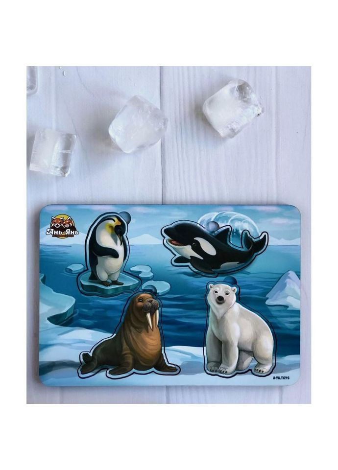 Дерев'яний пазл-вкладиш "Арктика" Ubumblebees (ПСД102) PSD102 мама та малюк No Brand (330605526)