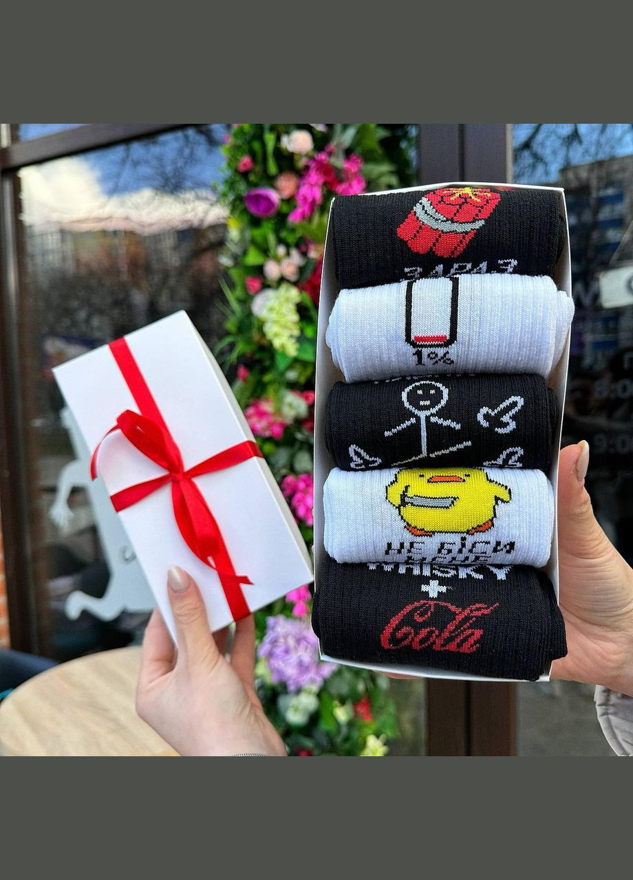 Комбинированные набор женских носков 36-41 5 пар в подарочной коробке. Vakko (308683642)