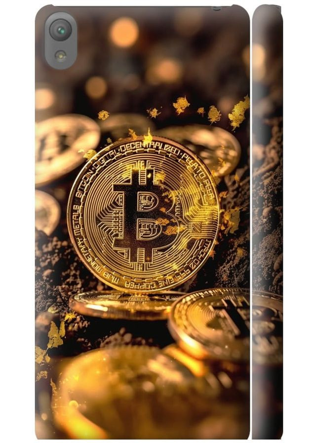 3D пластиковий матовий чохол 'Золота лихоманка біткойна' для Endorphone Sony Xperia E5 F3311 (349829265)