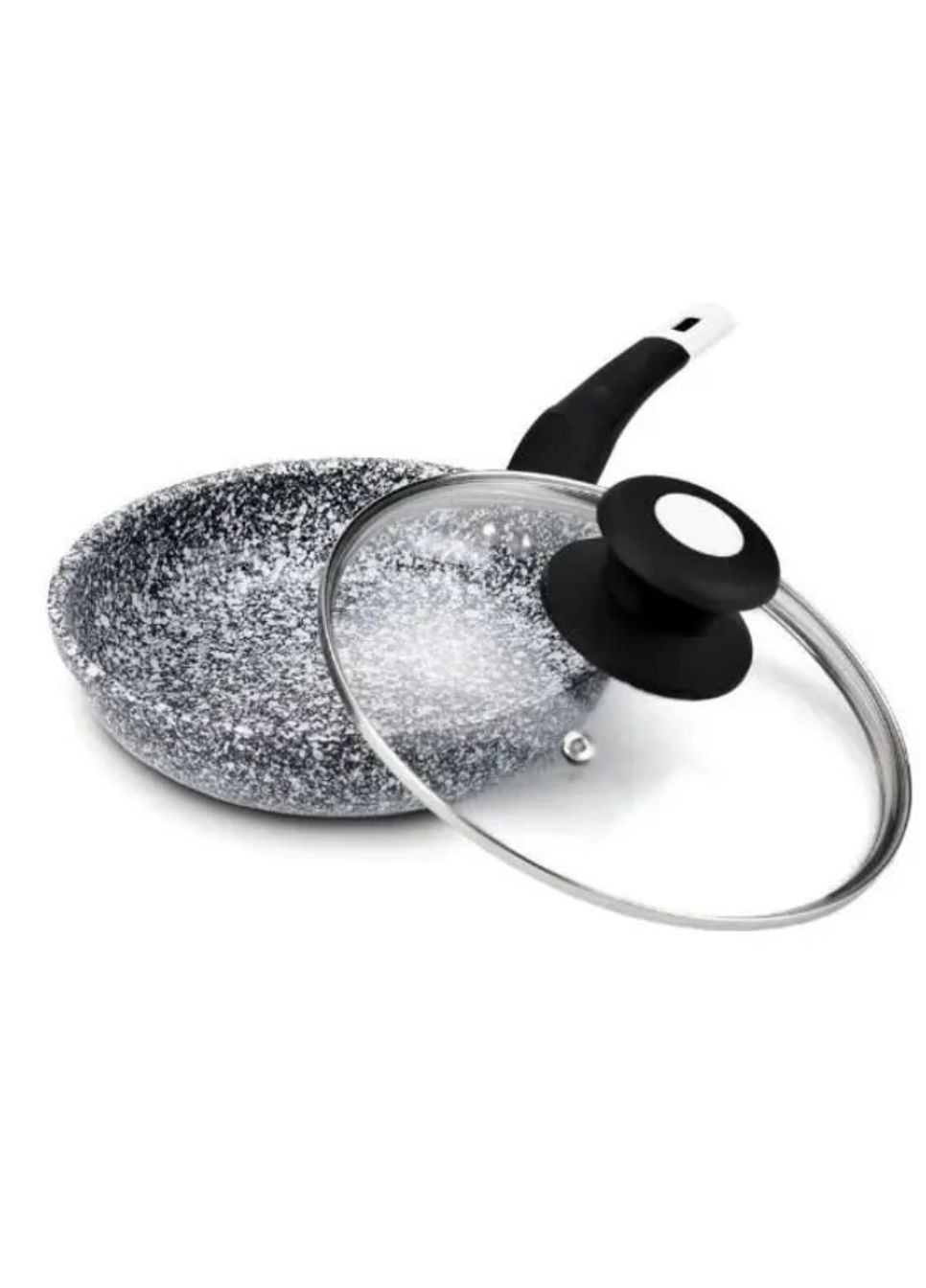 Сковорода с крышкой UN-5115 с многослойным гранитным антипригарным покрытием 24 см Unique (331144078)