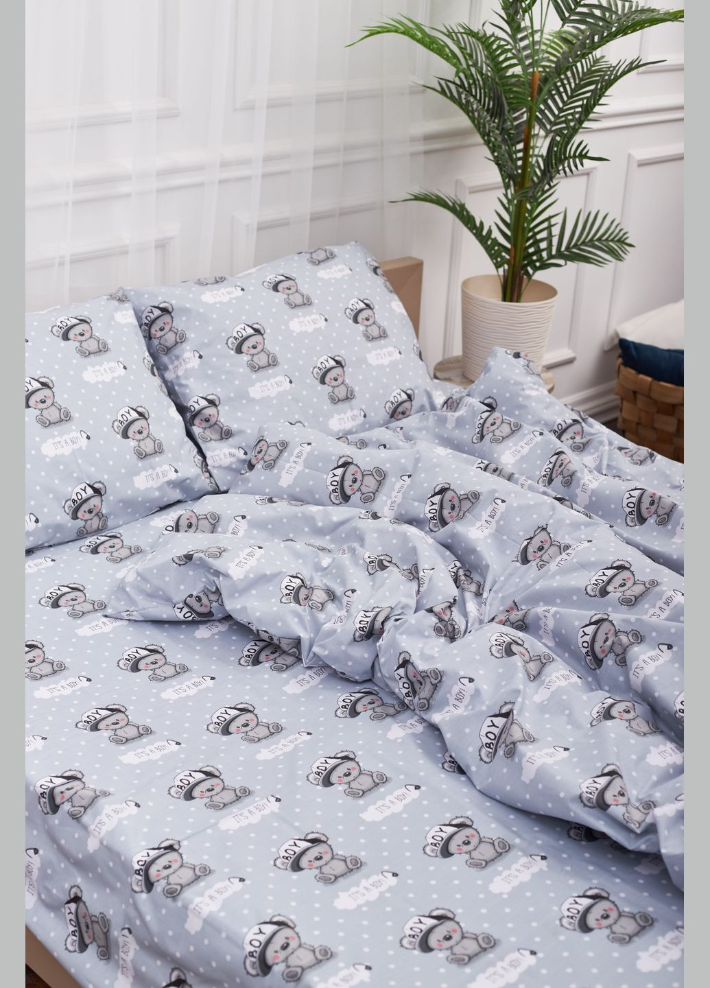 Комплект постельного белья Детский 110х140 наволочки 2х40х40 Teddy Boy Бязь Gold Люкс (MS-830000020) Moon&Star TeddyBoy (293173224)