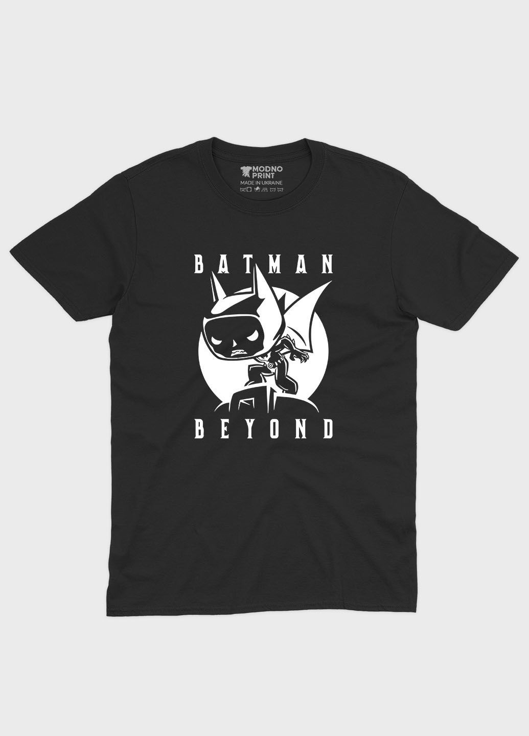 Чорна демісезонна футболка для хлопчика з принтом супергероя - бетмен (ts001-1-bl-006-003-040-b) Modno