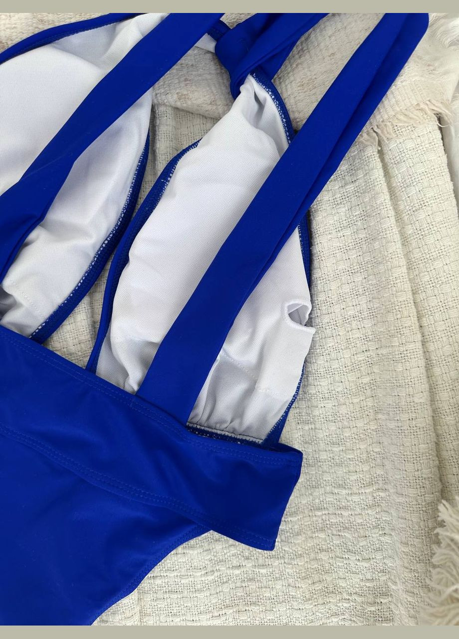 Синий летний женский купальник слитный No Brand