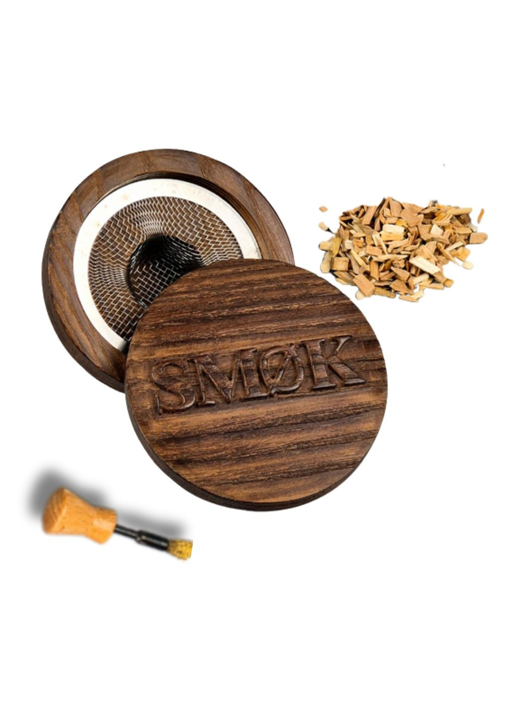 Набор для дымной ароматизации напитков с деревянной крышкой, щепой SMOK MASTER (1) No Brand (346055205)