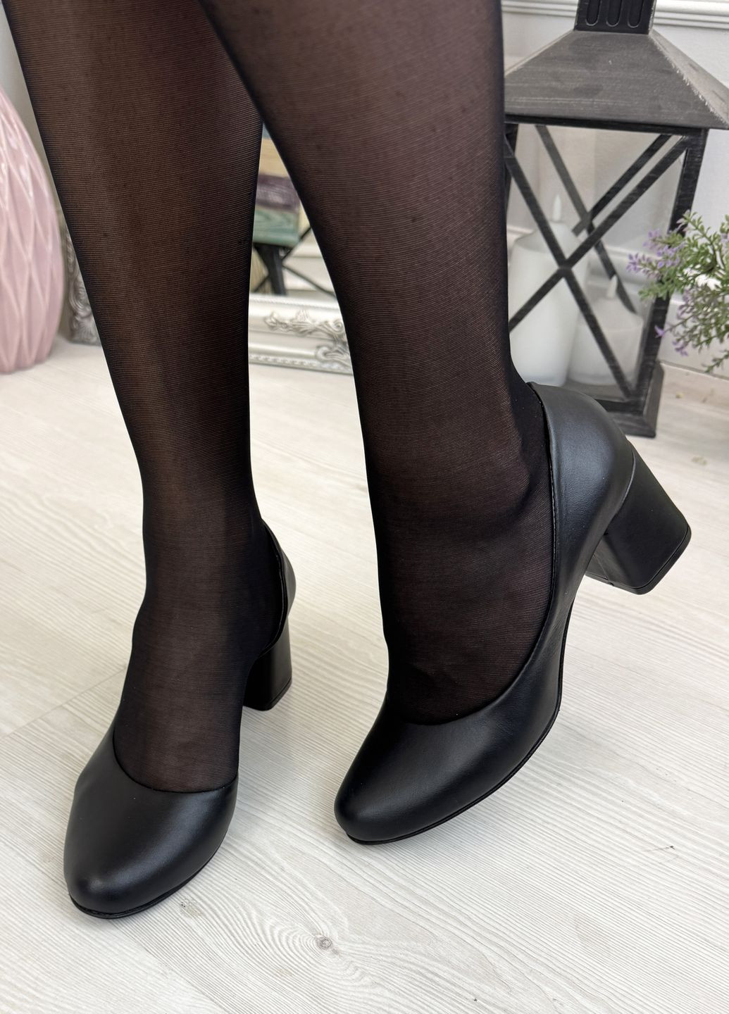 Vasha para Туфлі жіночі чорні шкіряні на підборах туфлі-човники чорний з натуральна шкіра, україна — демісезон (347581050)