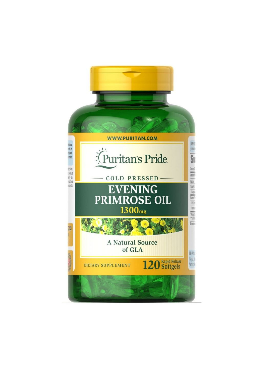 Жирные кислоты Evening Primrose Oil 1300 mg, 120 капсул Puritans Pride (293480805)