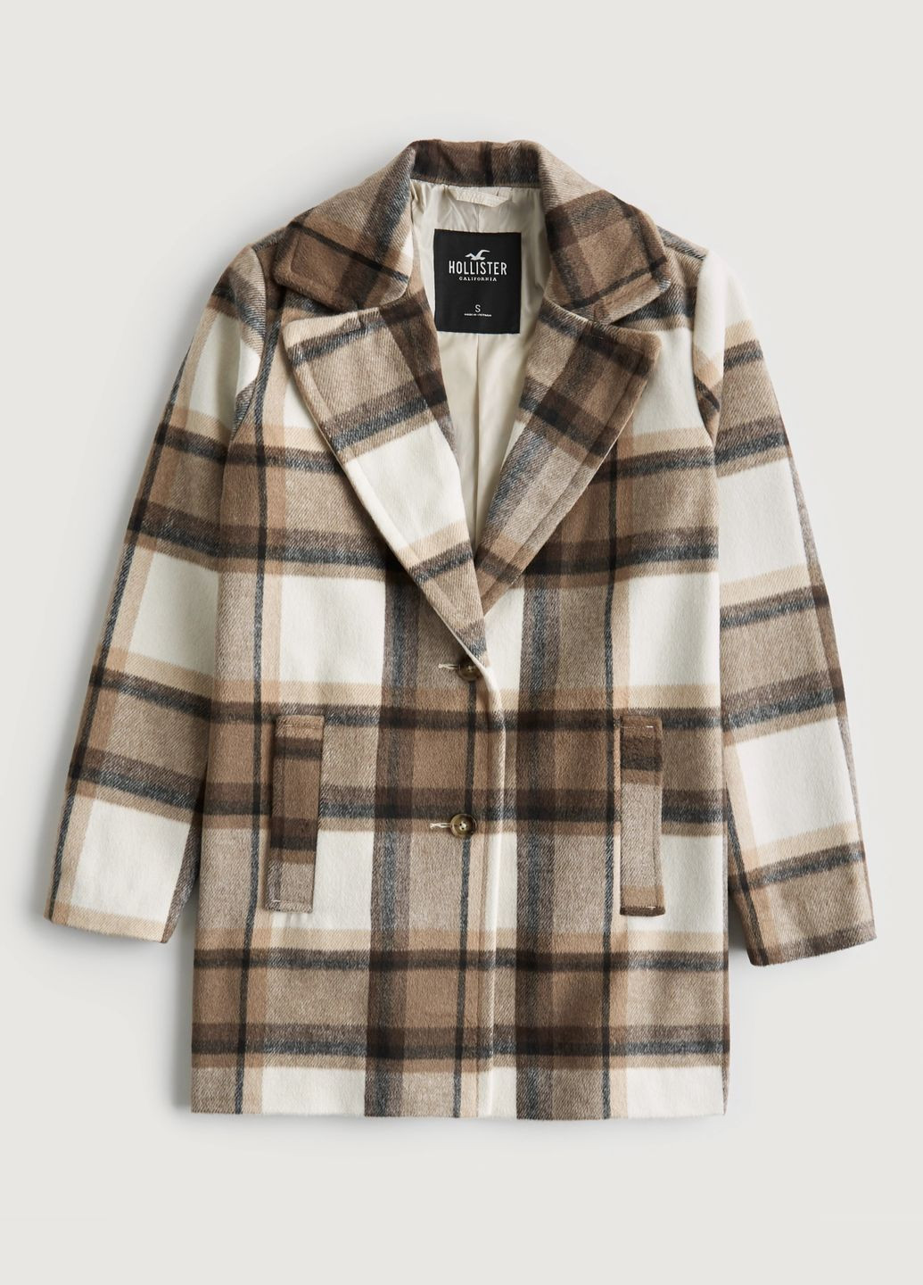 Коричневое демисезонное Пальто женское демисезонное - пальто HC9837W Hollister
